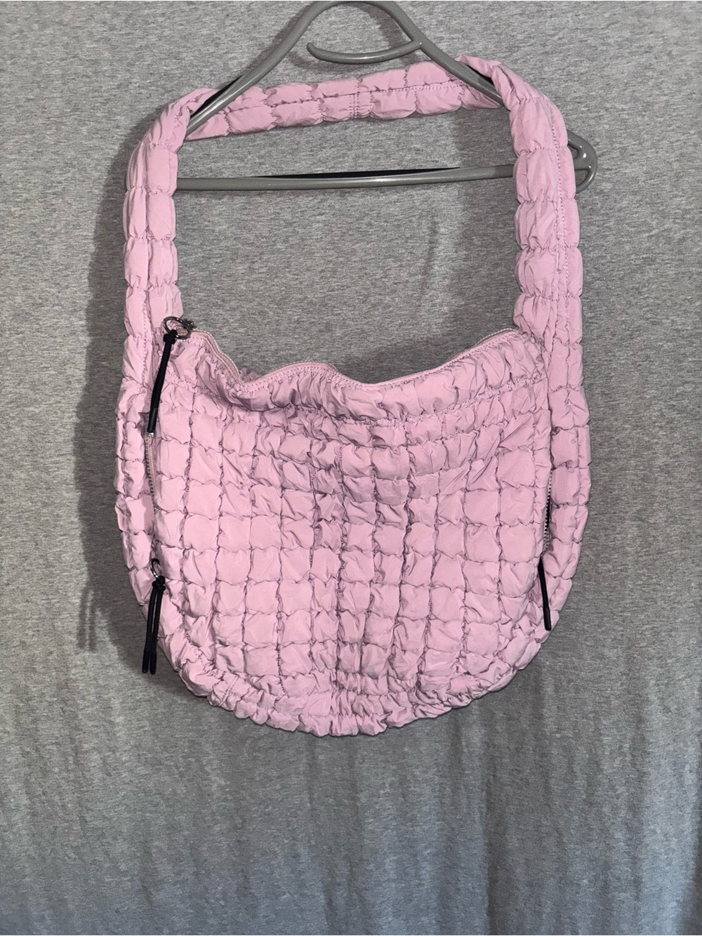 Pink/Purple Quilted Shoulder Bag - Lightweight Everyday Tote